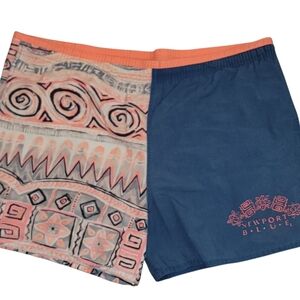 Newport Blue Mens Size Large Mixes Pattern Swim Shorts Blue Orange